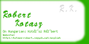 robert kotasz business card